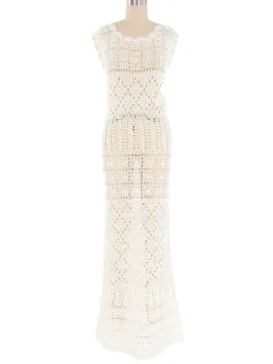 1970's Crochet Maxi Dress