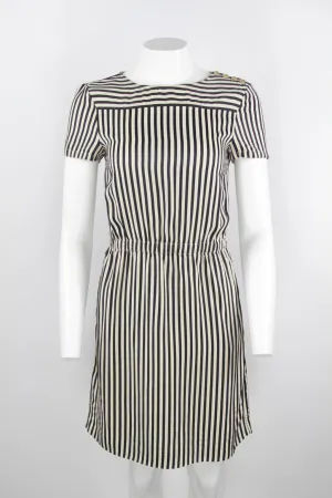A.P.C striped viscose dress with elasticated waist - S