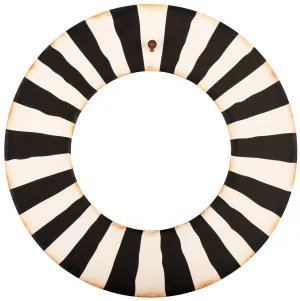 Black and White Wreath With Grommet Hanger