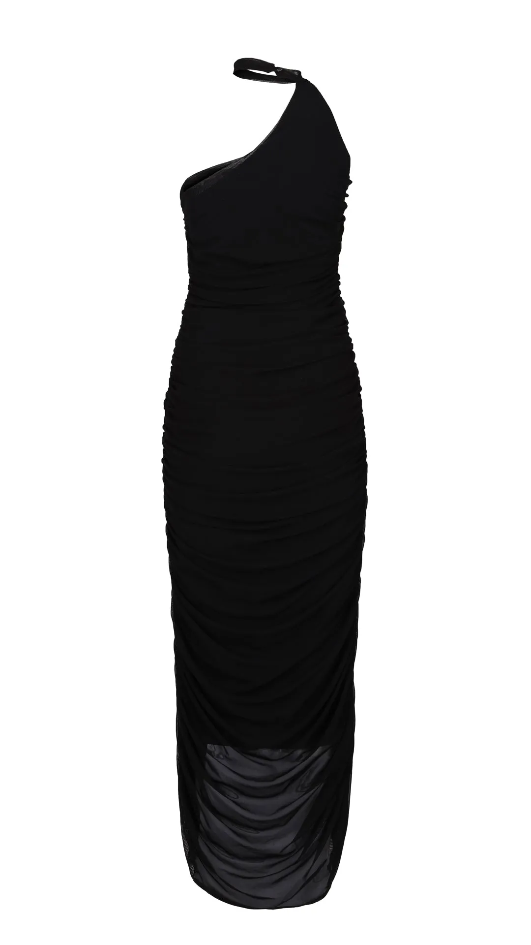 Black One Shoulder Orchid Dress