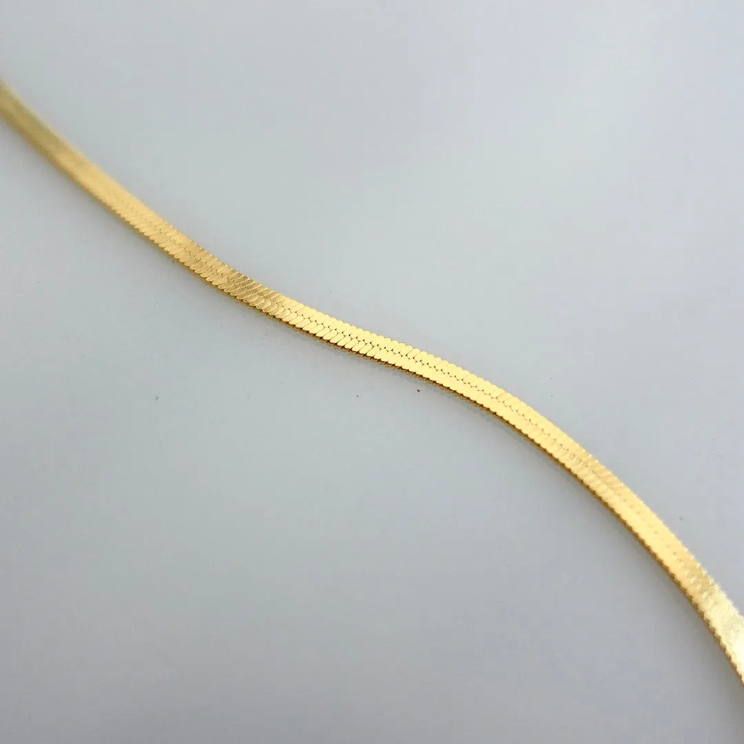 Carnelian Pendant Necklace with Gold Herringbone Chain
