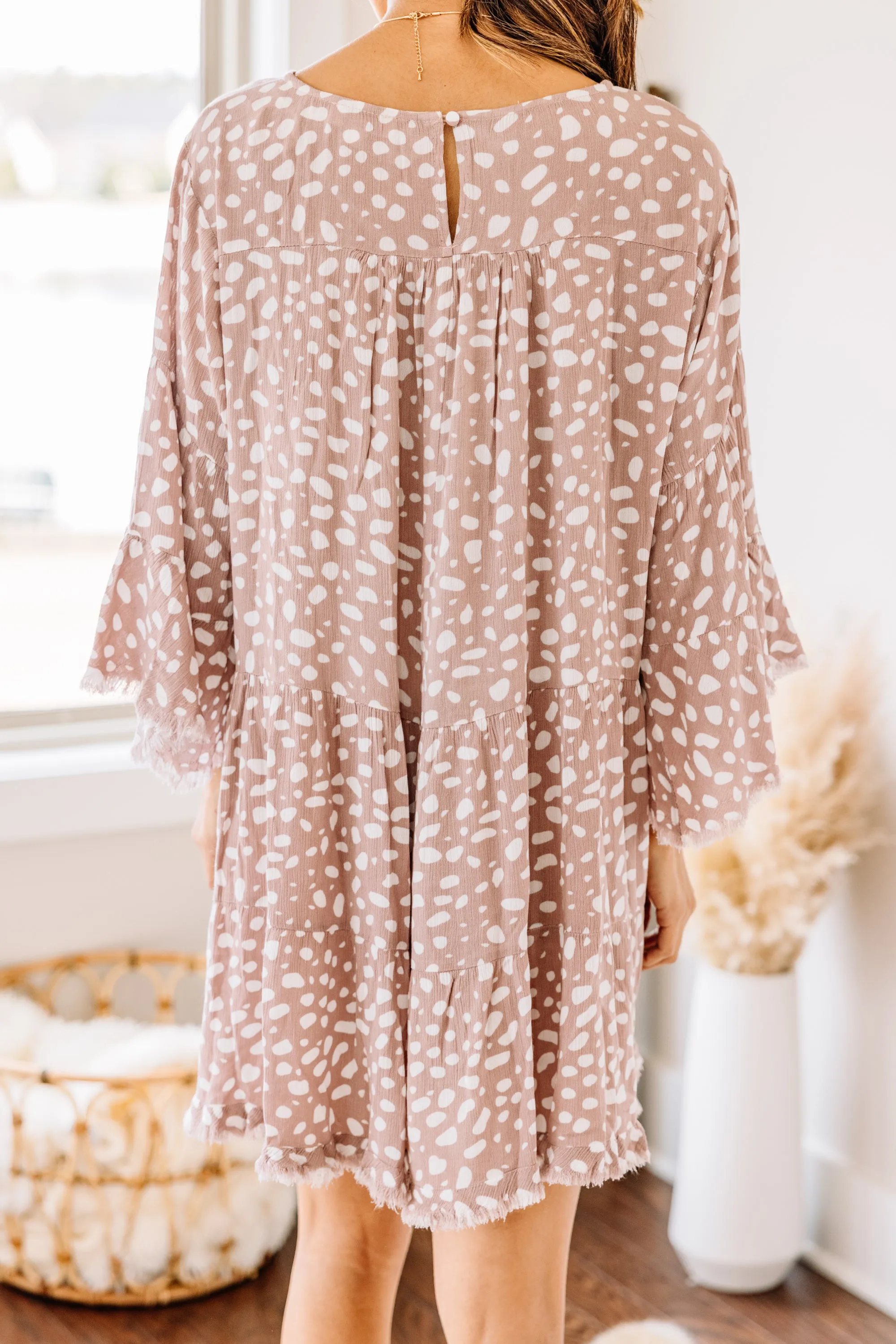 Create Your Own Happy Pale Mauve Spotted Dress