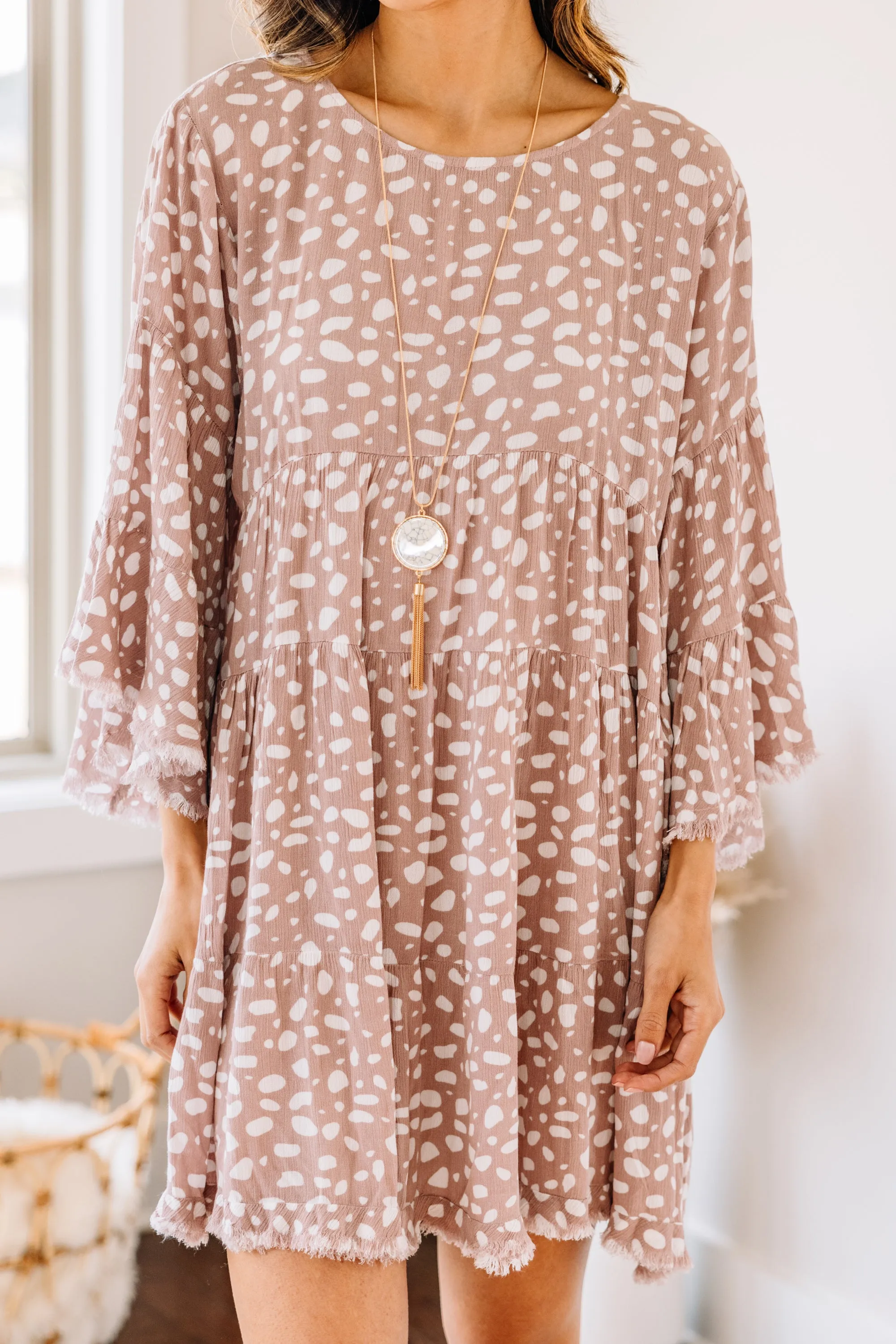Create Your Own Happy Pale Mauve Spotted Dress