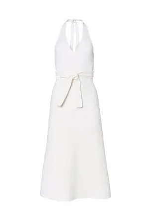CREPE KNIT HALTER DRESS - Yellow