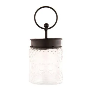 Embossed Glass Jar with Black Lid by The Round Top Collection