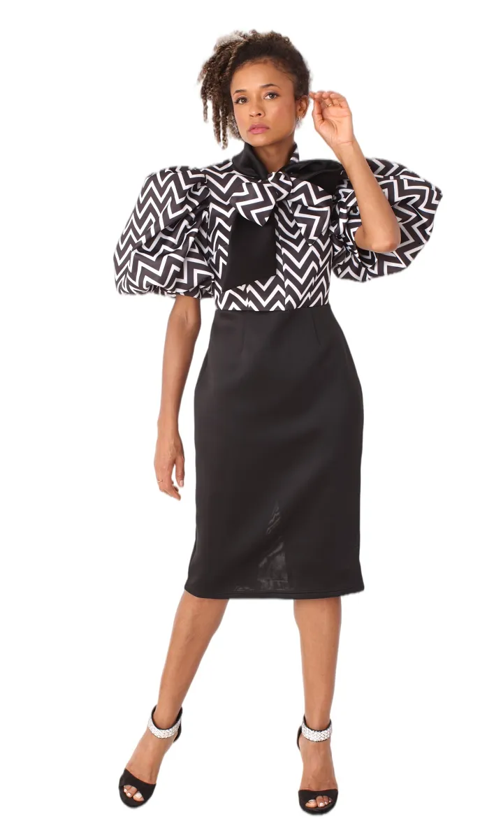 For Her Print Dress 81951C-Black/White