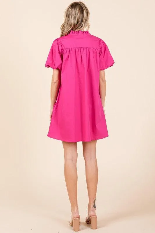 GeeGee Piping Detailed Babydoll Mini Dress