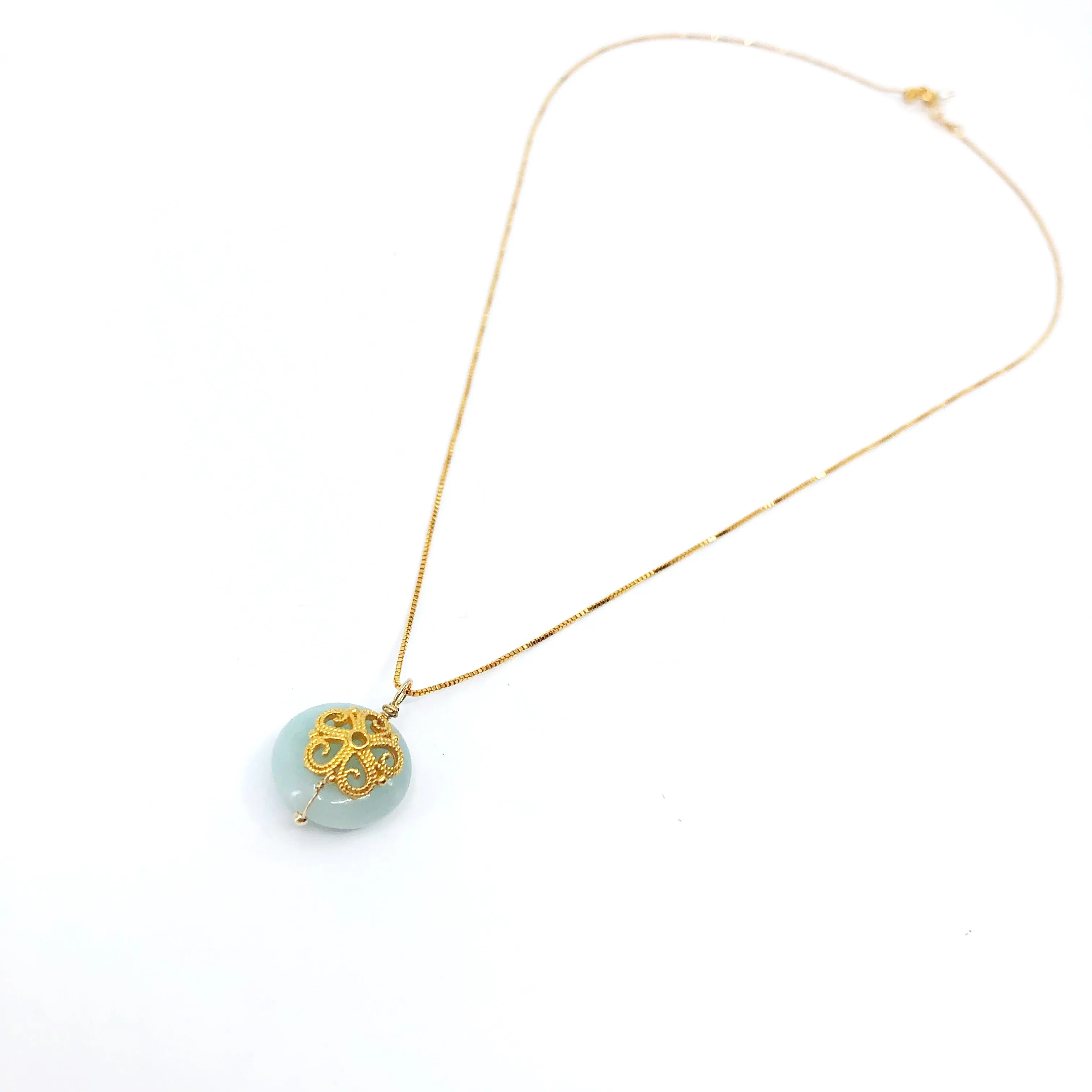 Gold Amazonite Floral Necklace