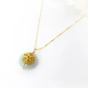 Gold Amazonite Floral Necklace