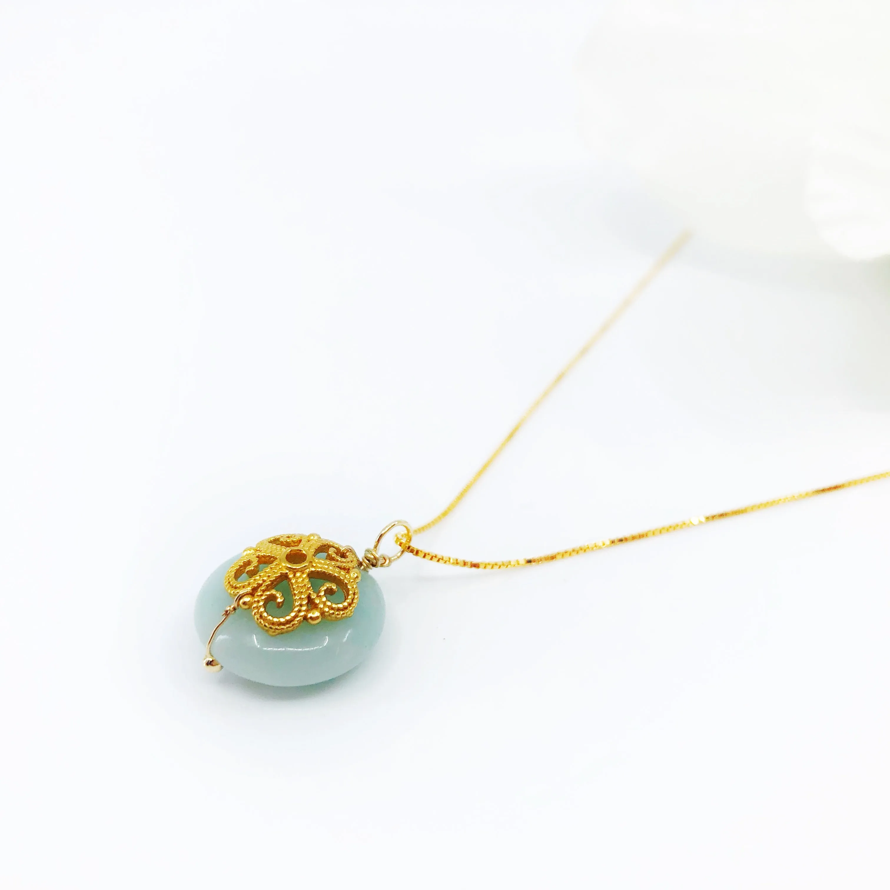 Gold Amazonite Floral Necklace