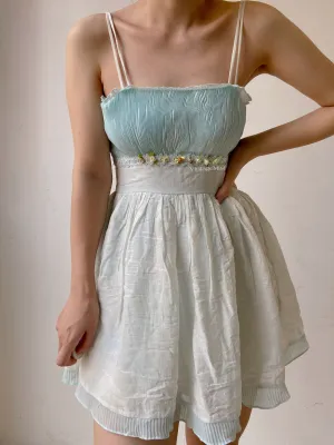 Gradient Color Pleated Camisole Dress