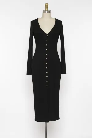 Jackie's Black Button Dress
