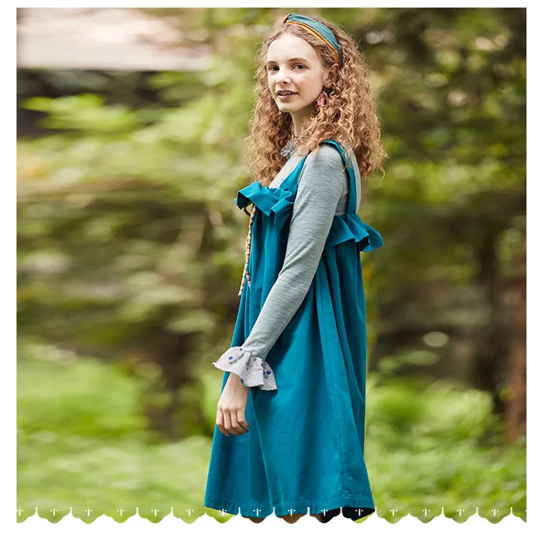 JAM PRINCESS FRILL SHOULDER SMOCK DRESS WITH LACE DETAIL