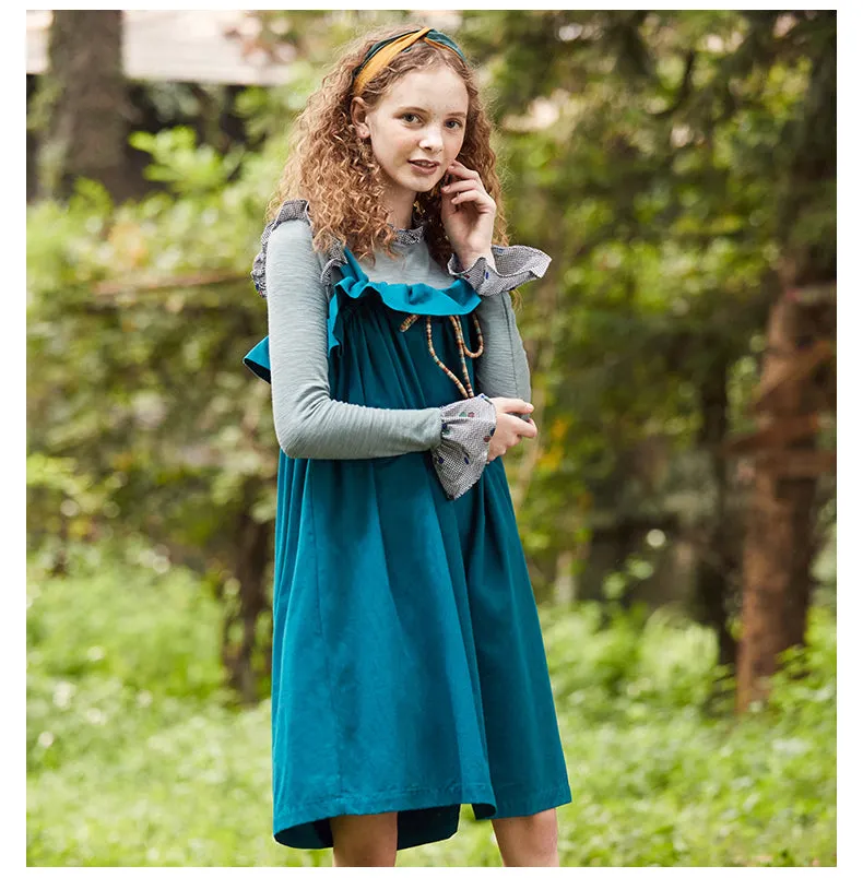 JAM PRINCESS FRILL SHOULDER SMOCK DRESS WITH LACE DETAIL