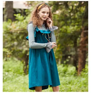 JAM PRINCESS FRILL SHOULDER SMOCK DRESS WITH LACE DETAIL