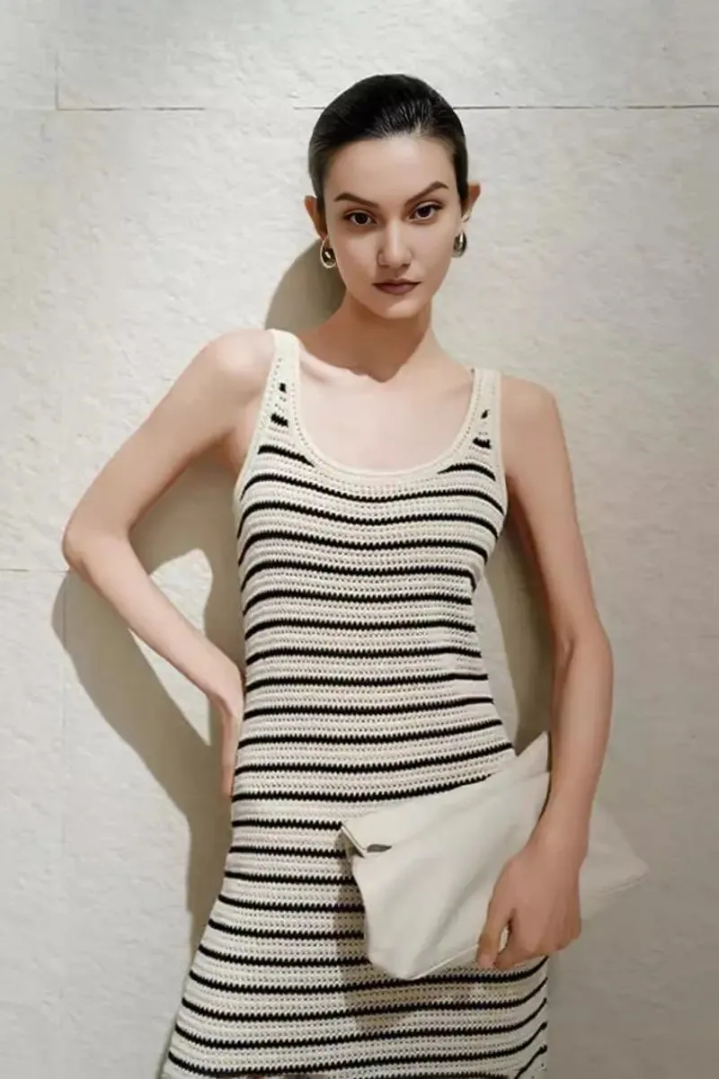 Loose Fit Striped Knit Dress