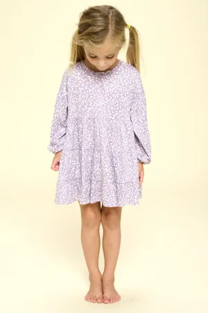 Oddi Lavendar Leopard Babydoll Dress
