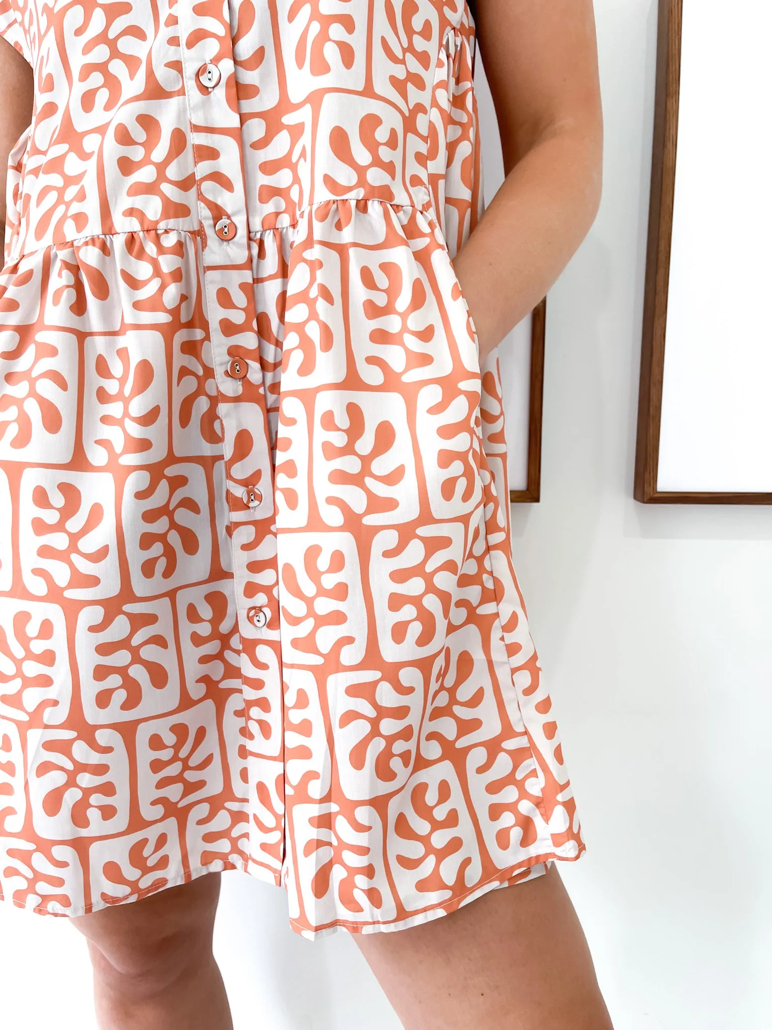 PEACH VINTAGE SHORT DRESS