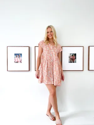 PEACH VINTAGE SHORT DRESS