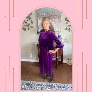 Purple/Plum Velvet Dress:  S-3X.  Can Be Returned For Exchange Only!