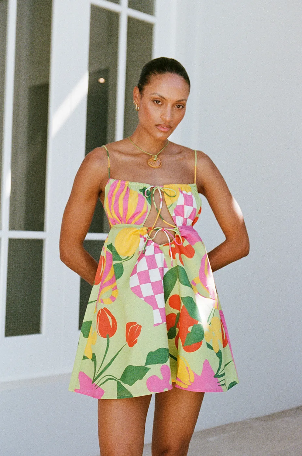 SAMPLE-Allie Babydoll Dress - Vaso Verde