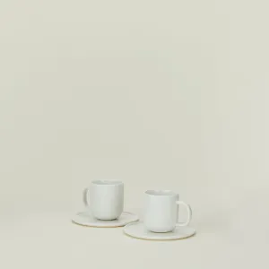 Simple Porcelain Espresso Mugs, Set of 2