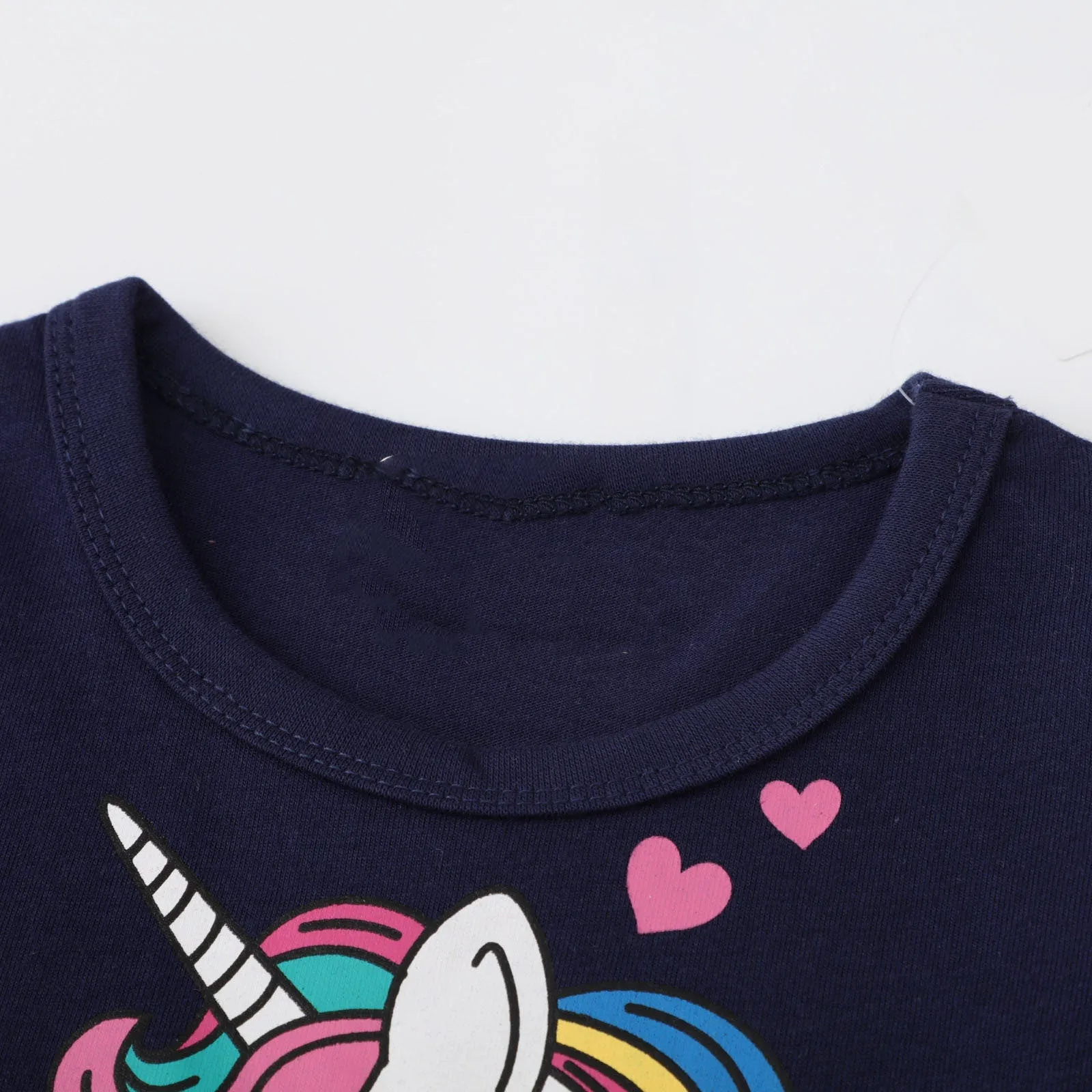 Unicorn Design Blue Short Sleeve Girls Summer Tutu Dress