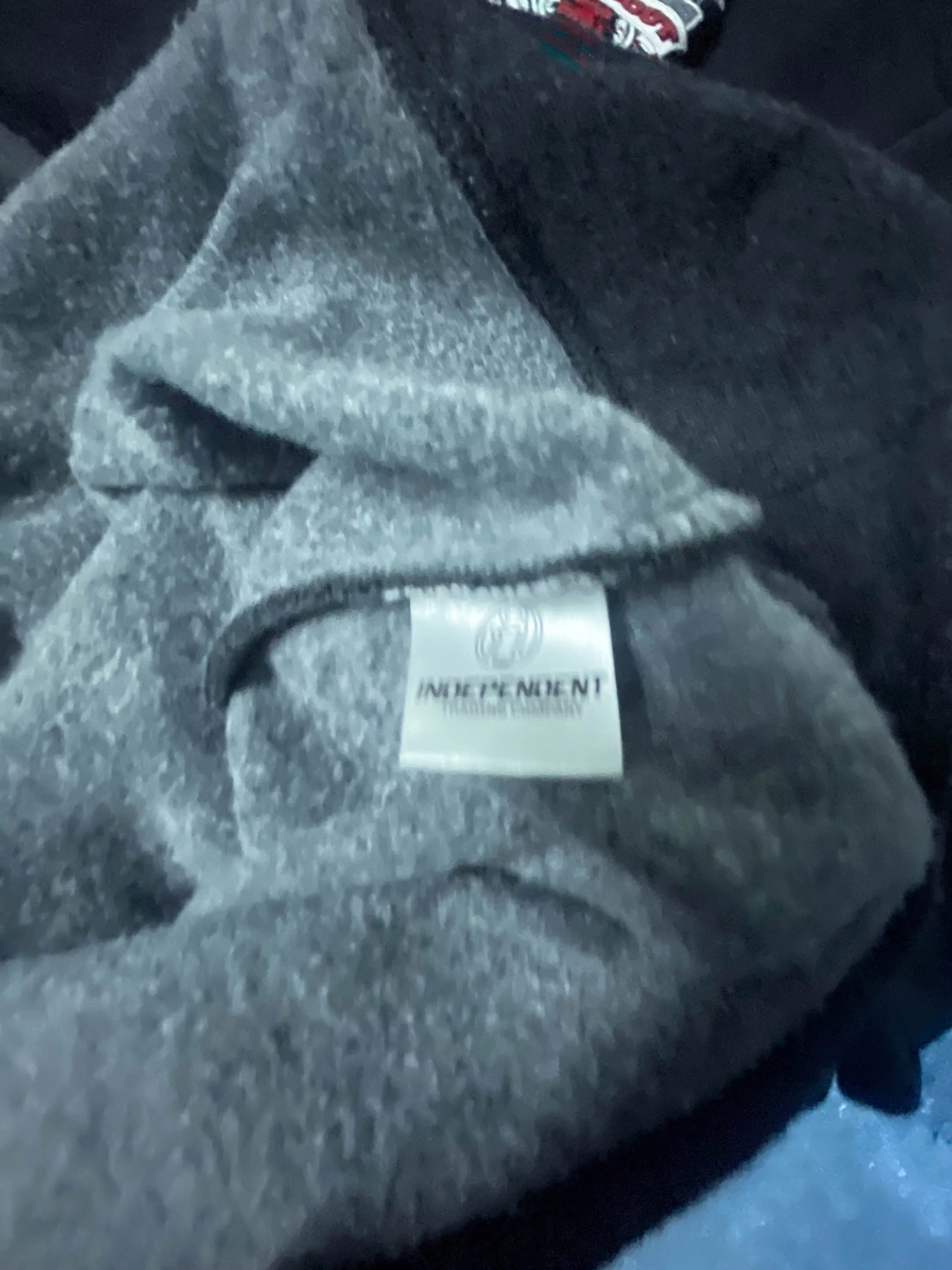 Vintage Independent Men's oversize grey full zip hoodie in XL