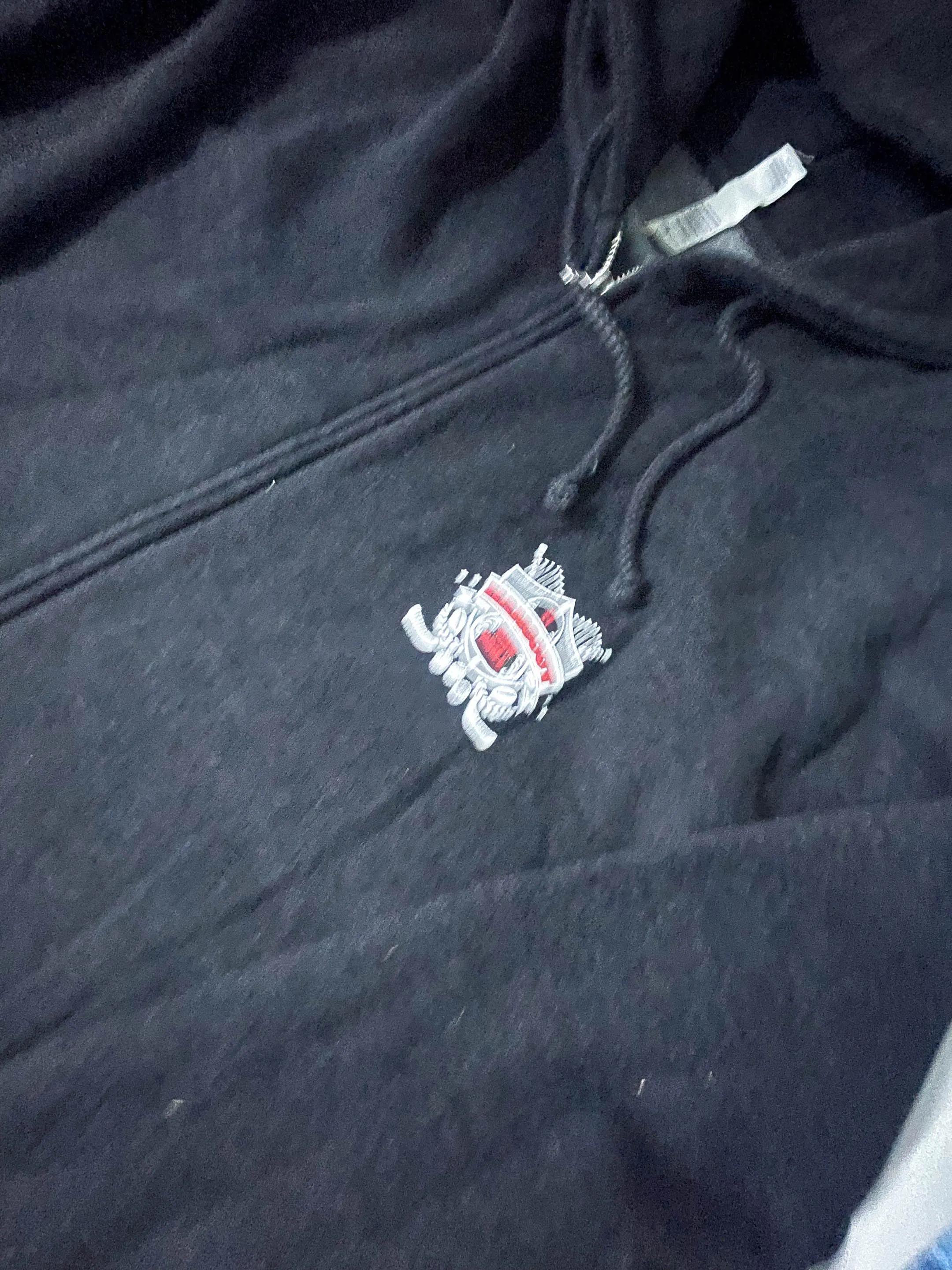Vintage Independent Men's oversize grey full zip hoodie in XL