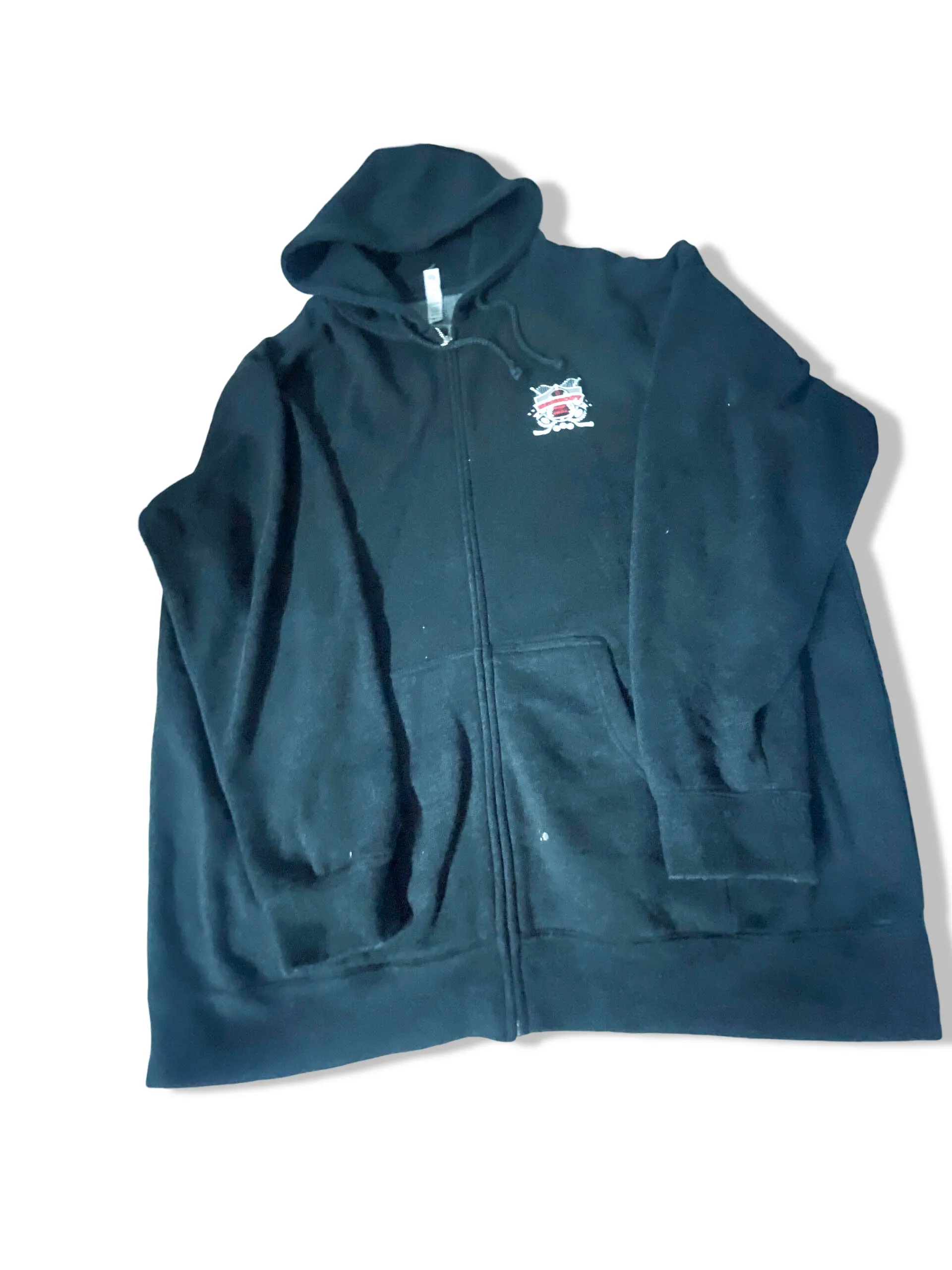 Vintage Independent Men's oversize grey full zip hoodie in XL