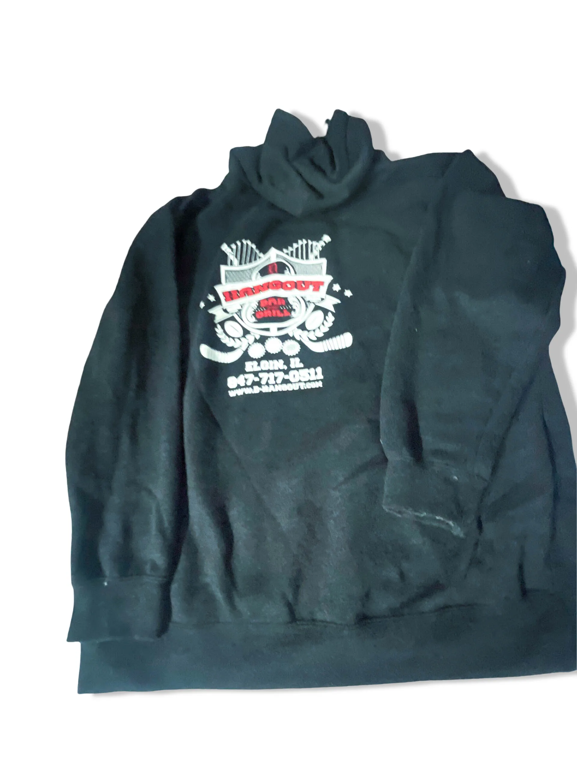 Vintage Independent Men's oversize grey full zip hoodie in XL