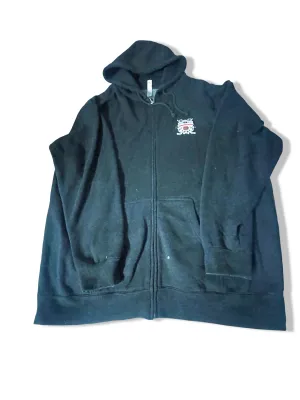 Vintage Independent Men's oversize grey full zip hoodie in XL