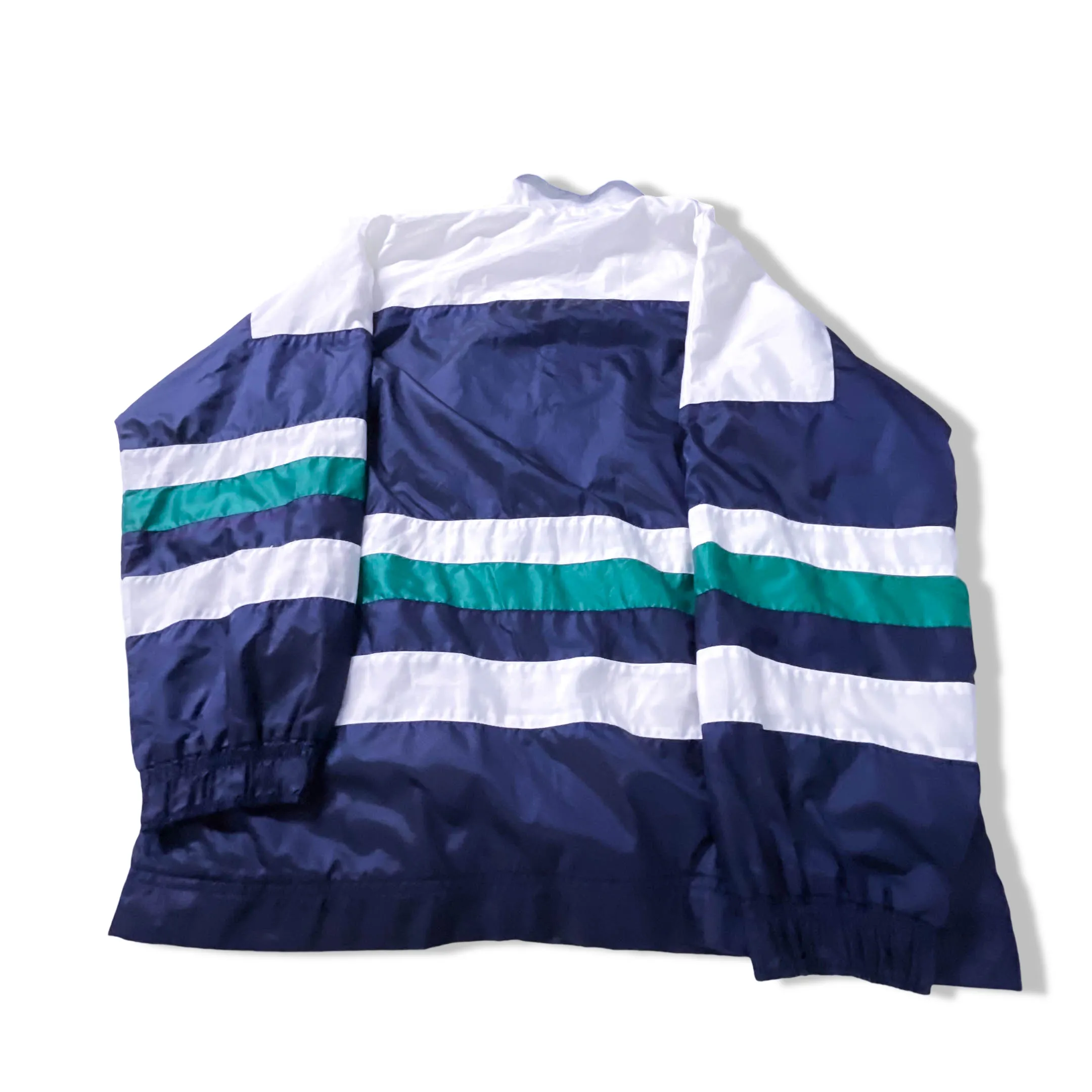 Vintage Men's Puma Castrol black multi stripe full zip jacket in S|L31 W22|SKU 3882