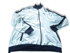 Vintage Puma Blue men's full zip high neck polyester track top in M|L31W23|SKU 3896