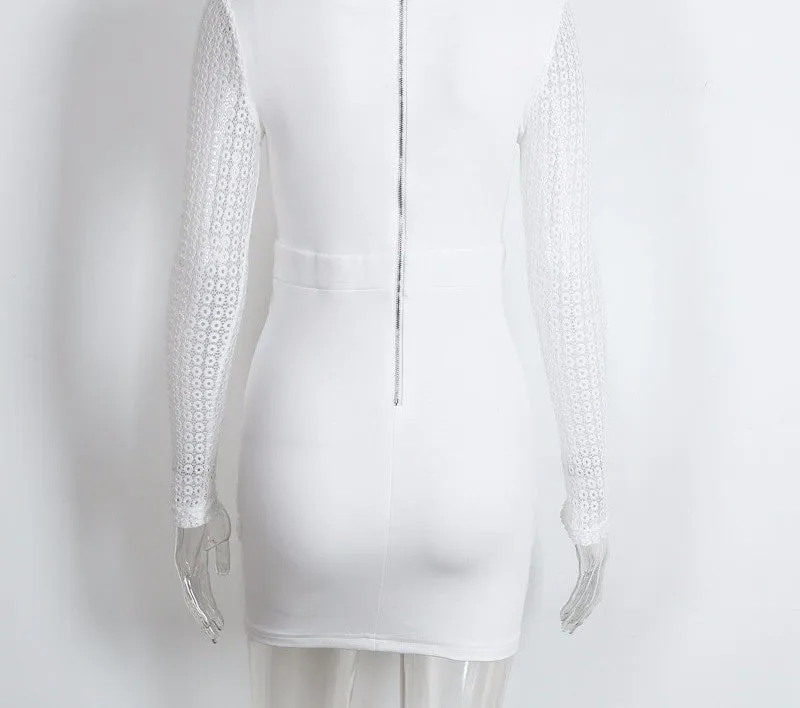 White Club Dress With Long Sleeves