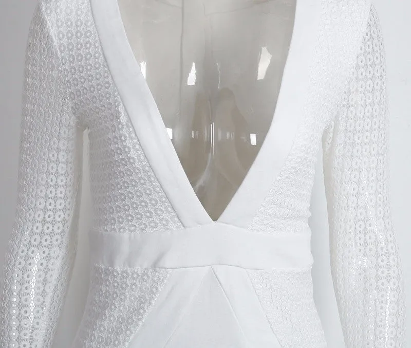 White Club Dress With Long Sleeves