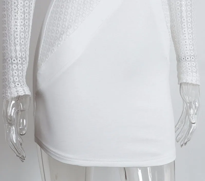 White Club Dress With Long Sleeves