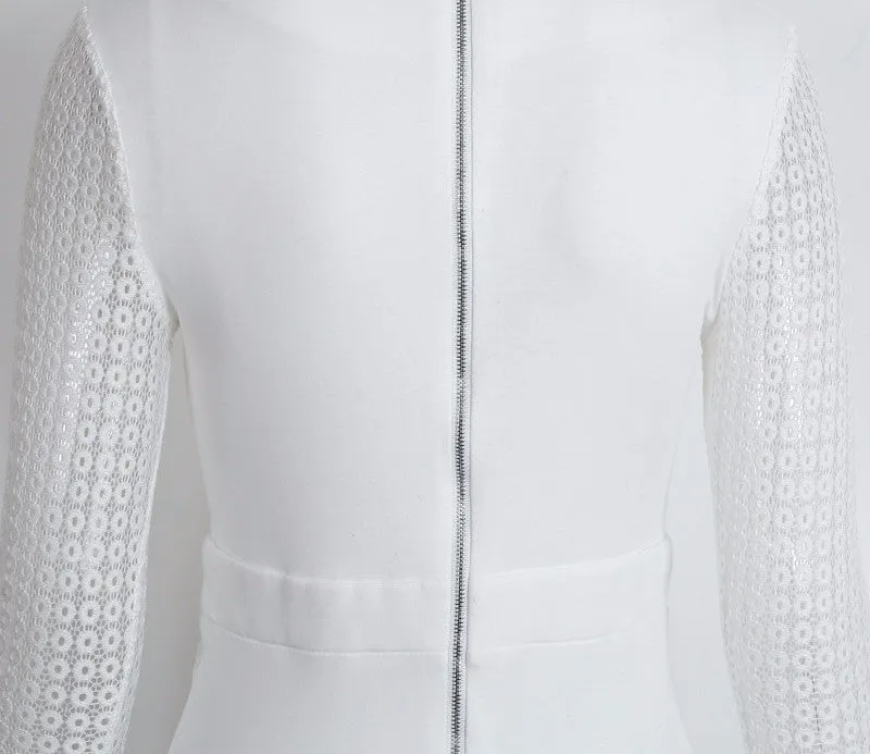White Club Dress With Long Sleeves