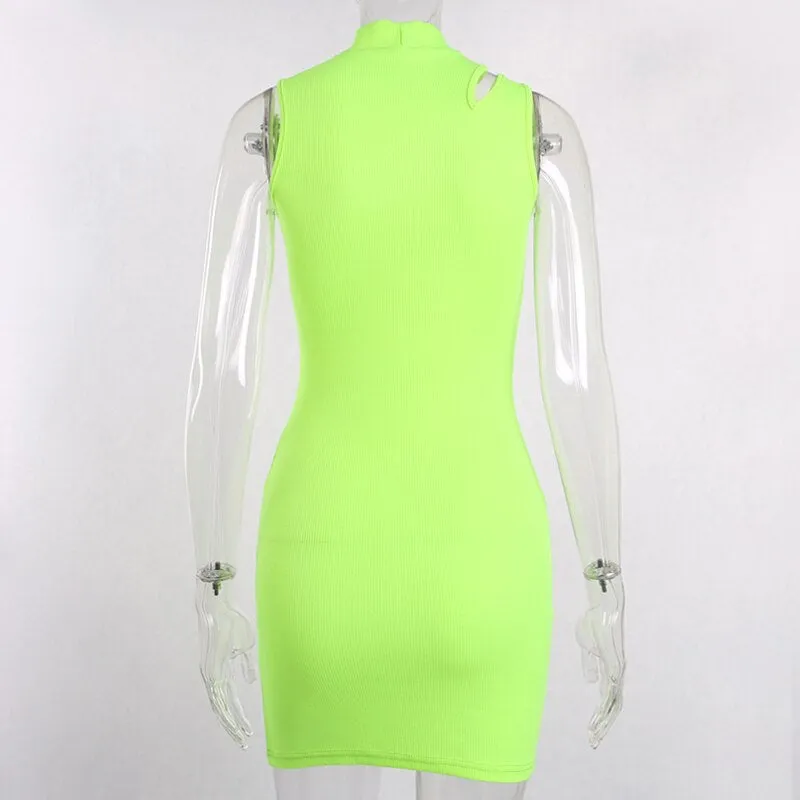 Women's Summer Casual Stretchy High Neck Dress