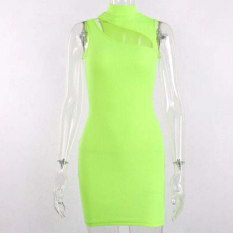 Women's Summer Casual Stretchy High Neck Dress