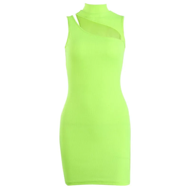 Women's Summer Casual Stretchy High Neck Dress