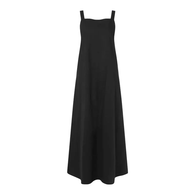 Women's Summer Sleeveless V-Neck Cotton Dress | Plus Size