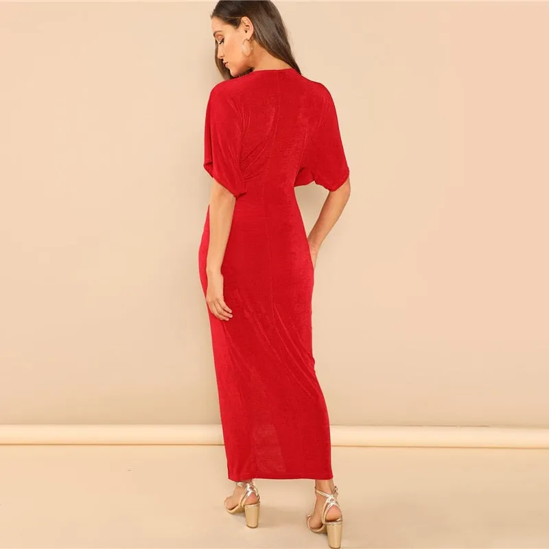 Women's Summer V-Neck Sheath Dress