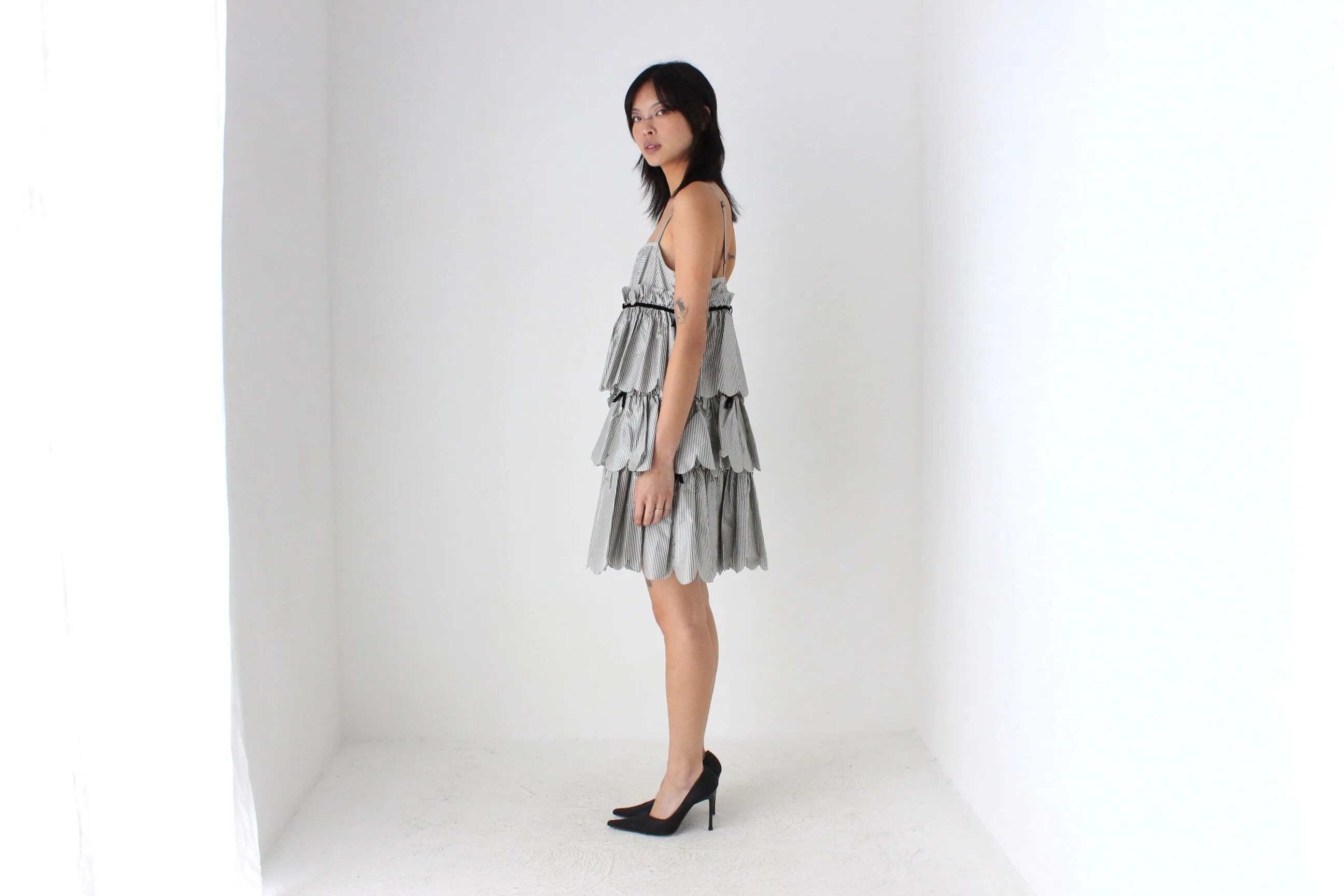 Y2K MARC JACOBS Silk Taffeta Voluminous Ruffle Dress