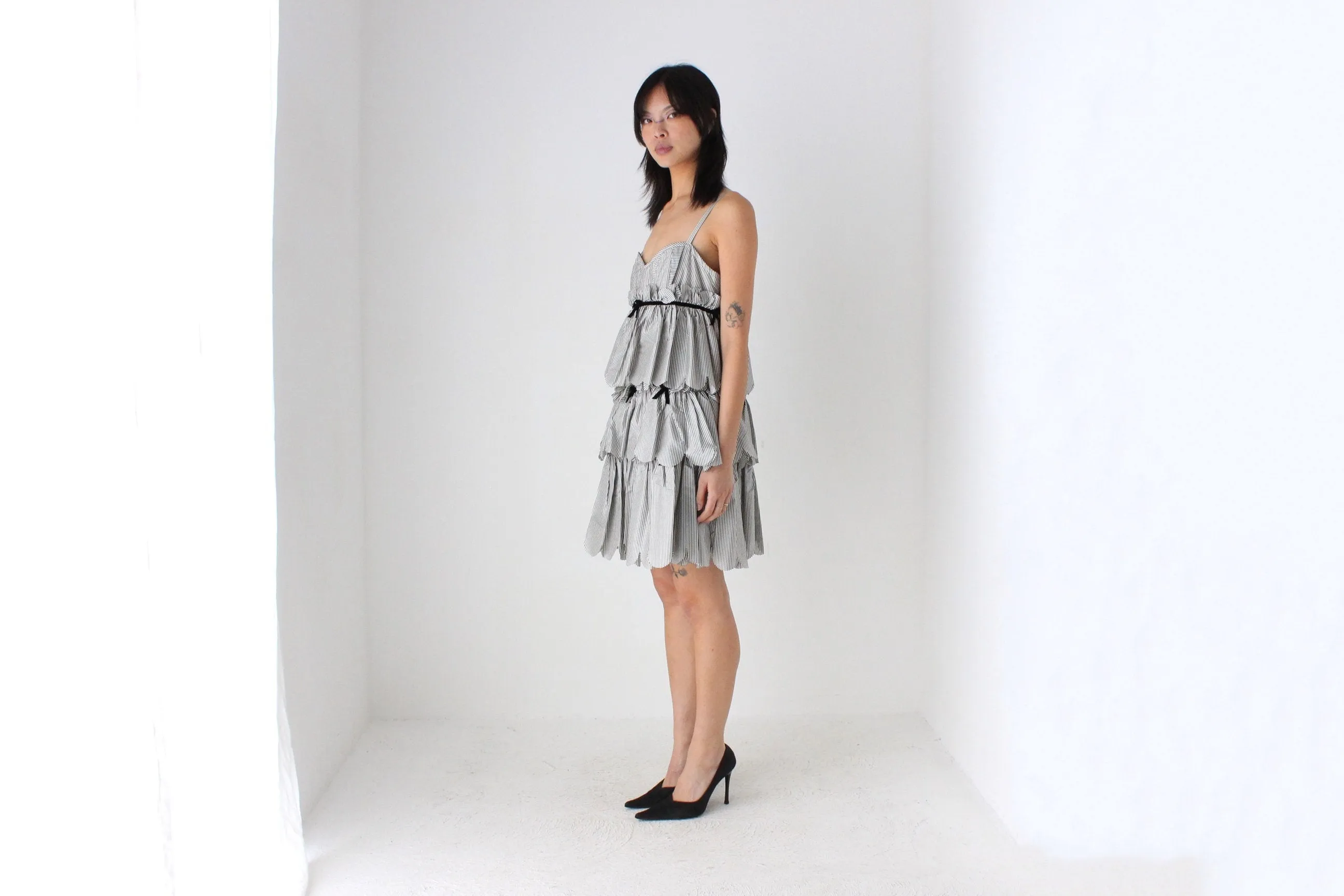 Y2K MARC JACOBS Silk Taffeta Voluminous Ruffle Dress